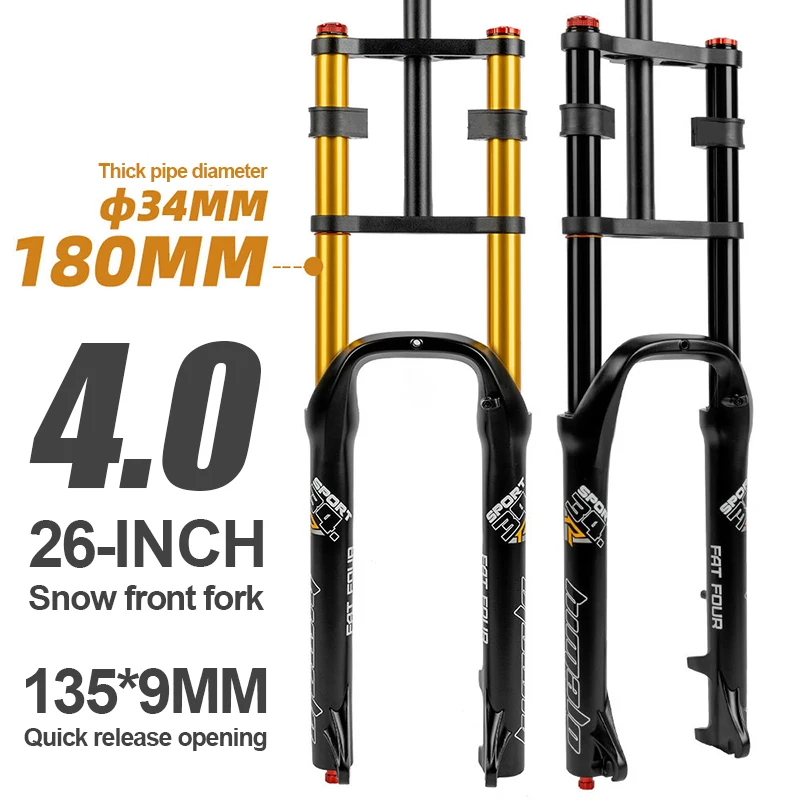 26 pollici Mountain ammortizzatore Air Fork Snowy Bike Beach Bike 26*4.0 WideTire 135*9mm lega di magnesio a sgancio rapido