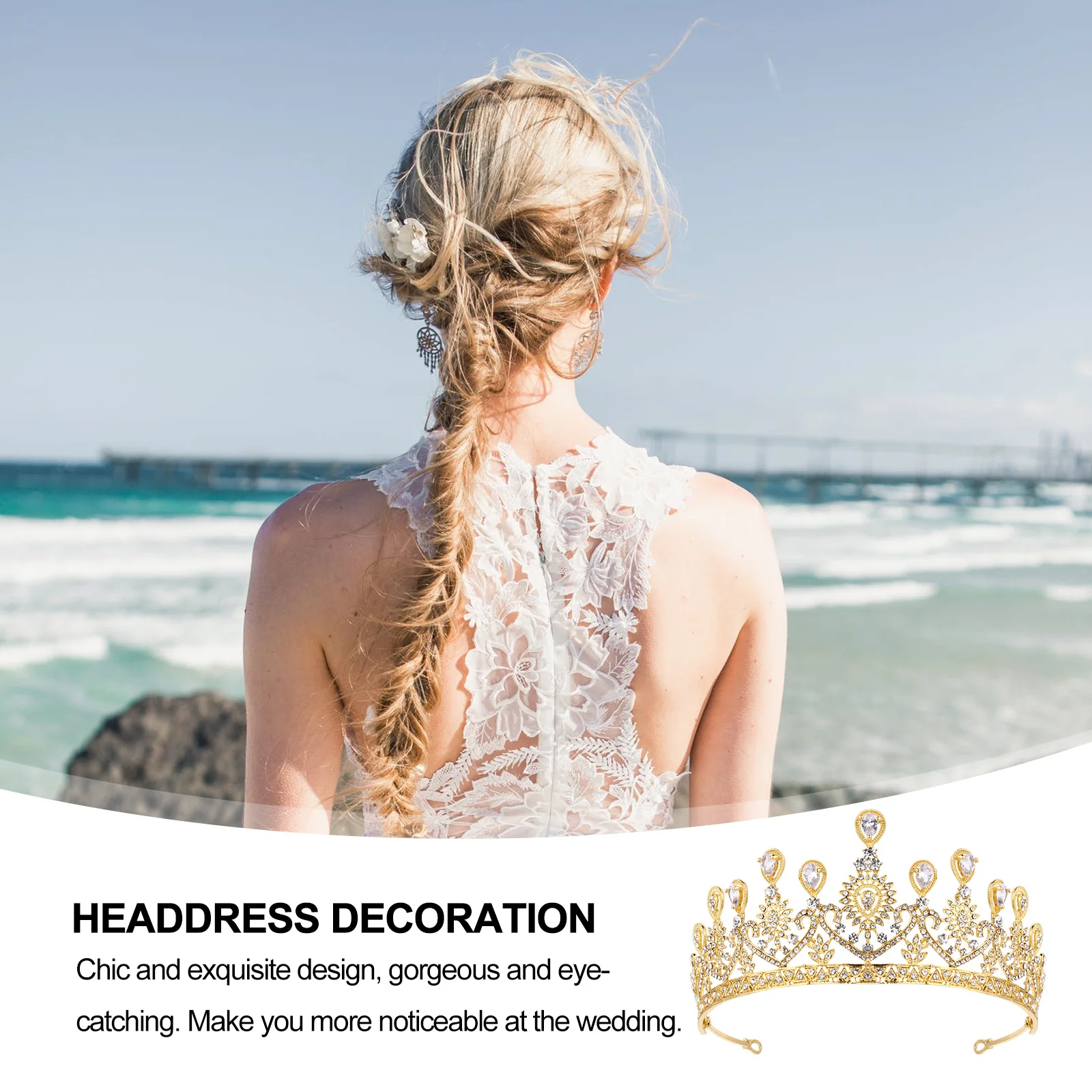 

1Pcs Princess Rhinestone Wedding Crown Elegant Bridal Headdress Bridesmaid Party Headpiece Crown Rhinestone Wedding