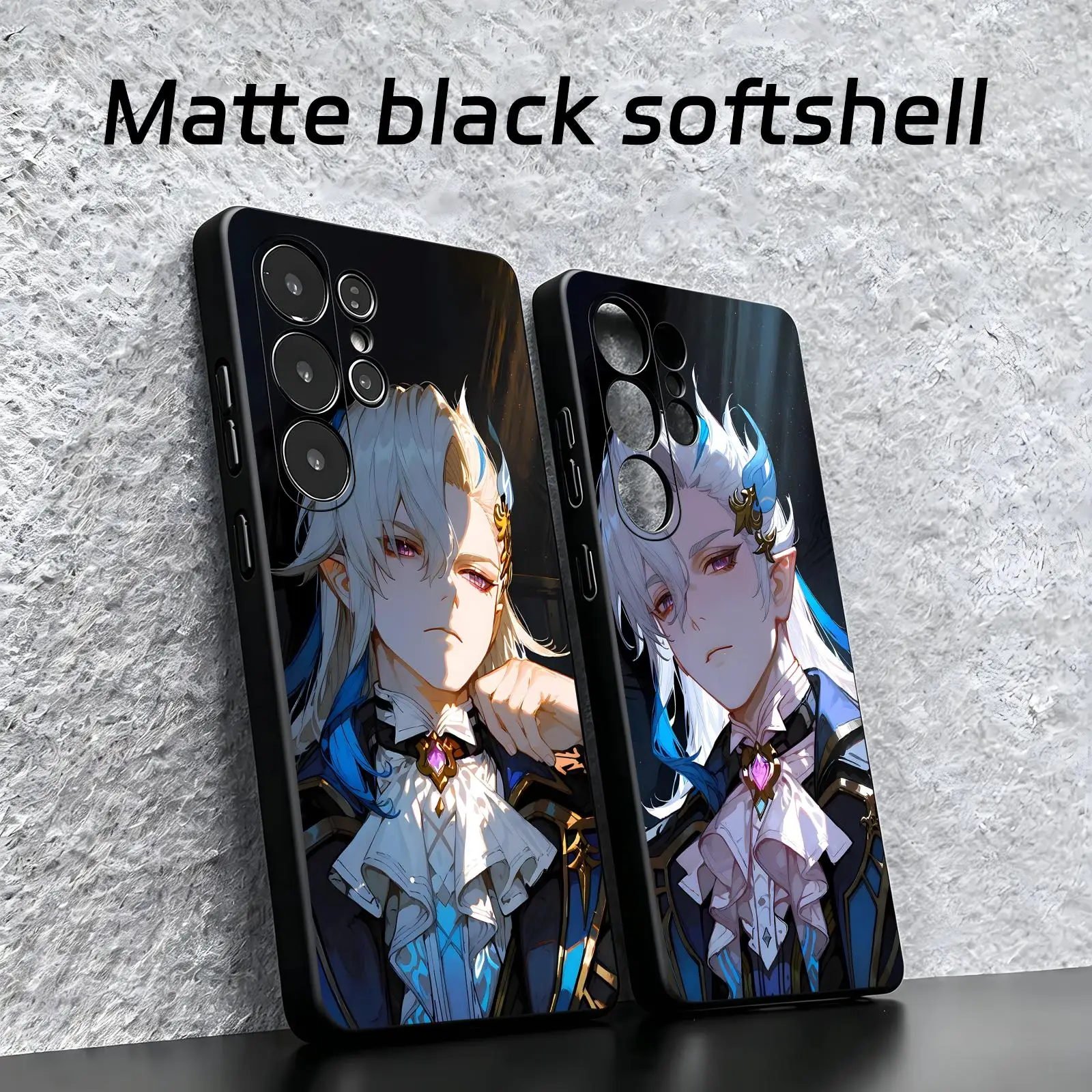 genshin impact Neuvillette Phone Case For Samsung S26 S25 S24 S23 S22 S21 S20 Ultra Note20 Soft black Shockproof Cover