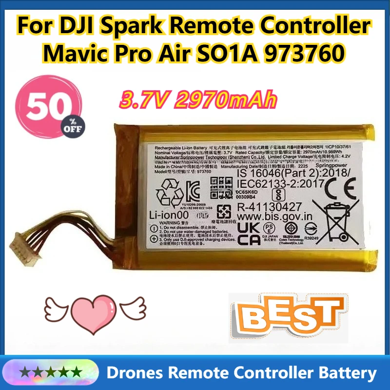 

New 3.7V 2970mAh Drones Battery for DJI Spark Remote Controller Mavic Pro Air SO1A 973760