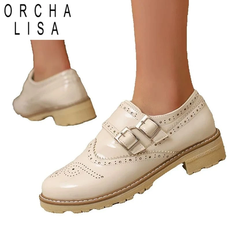 

ORCHA LISA Женские новые модные туфли-лодочки 2025 с пряжкой и вырезом на массивном каблуке 14 см на платформе 4 см без шнуровки с металлическим декором, большой размер US14 44 45 Oxf
