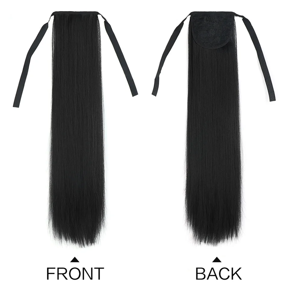 LUPU Women'S 22 Inch Synthetic Ponytail, Long Straight Hair Extensions, Perfect for Halloween, Parties, and Special Occasions