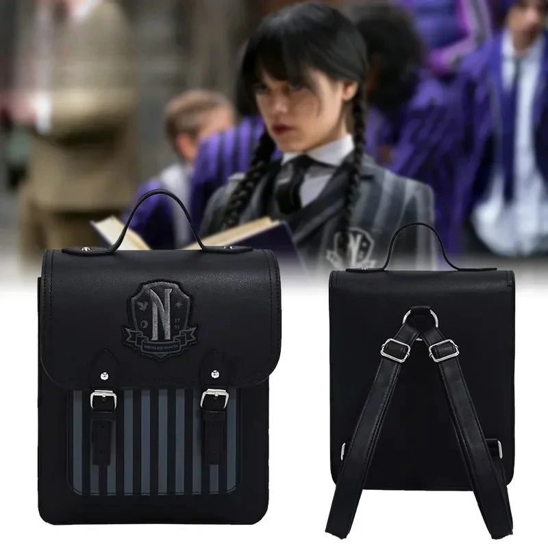 

Wednesday Addams Backpack Nevermore College Schoolgirl Messenger Bag Gothic Cosplay Storage Fans Gift for Halloween&Anime Lovers