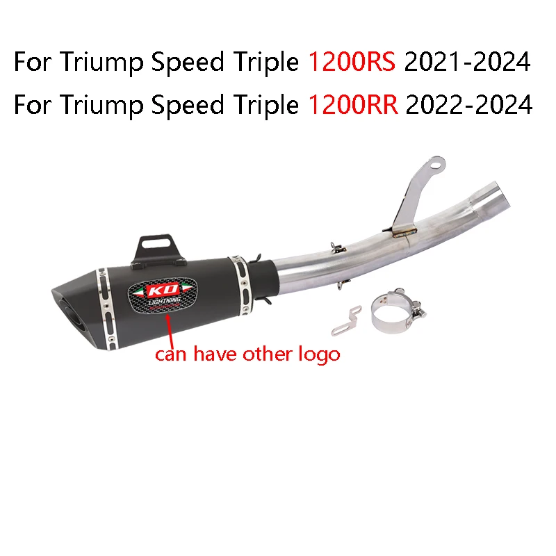 

For Triump Speed Triple 1200RS 1200RR 2022-2024 Motorcycle Exhaust System Mid Link Pipe Slip On 51mm Muffler Removable DB Killer