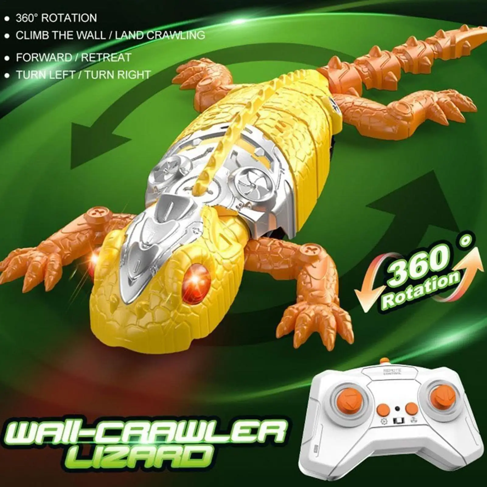 

Детская игрушка-гусеничный автомобиль, забавный вращающийся на 360 градусов настенный гусеничный геккон с дистанционным управлением для мальчиков и девочек дошкольников, учеников, подростков, Хэллоуина