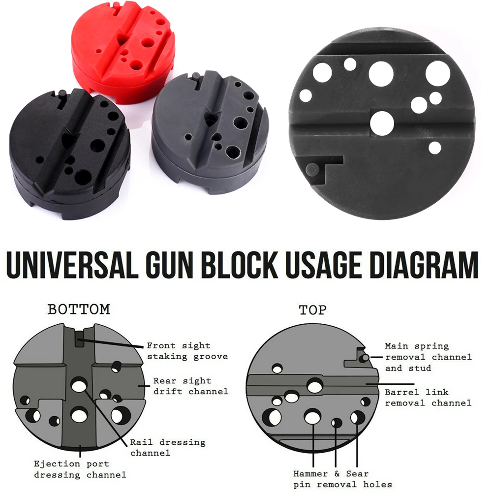 Arma de fuego Universal, banco duradero M1911 Glock G17 G19G22 G34 G43X Ruger 10/22s, herramientas para pistola de monedero, pistolas