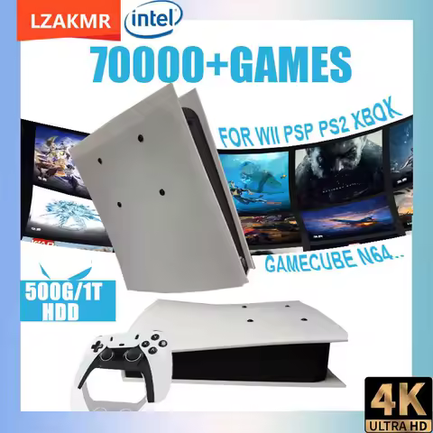 Game Console X5 60+Emulators 1T HDD Dual System I3-3110M 85000+Games For Wii PS2 PSP GameCube N64 Wireless handle 4K HD TVBox