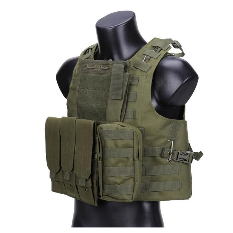 Tactical Amphibious Vest Hunting CS Combat Shooting Outdoor Men\'s Adjustable Vest Plate Carriers Army Military Training Gear