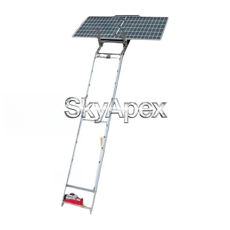 Slope Type Solar Panel Lift Small Tile Roof Special Glazed Tile Steel Door Window Loading Automatic Turning Elevator view 6