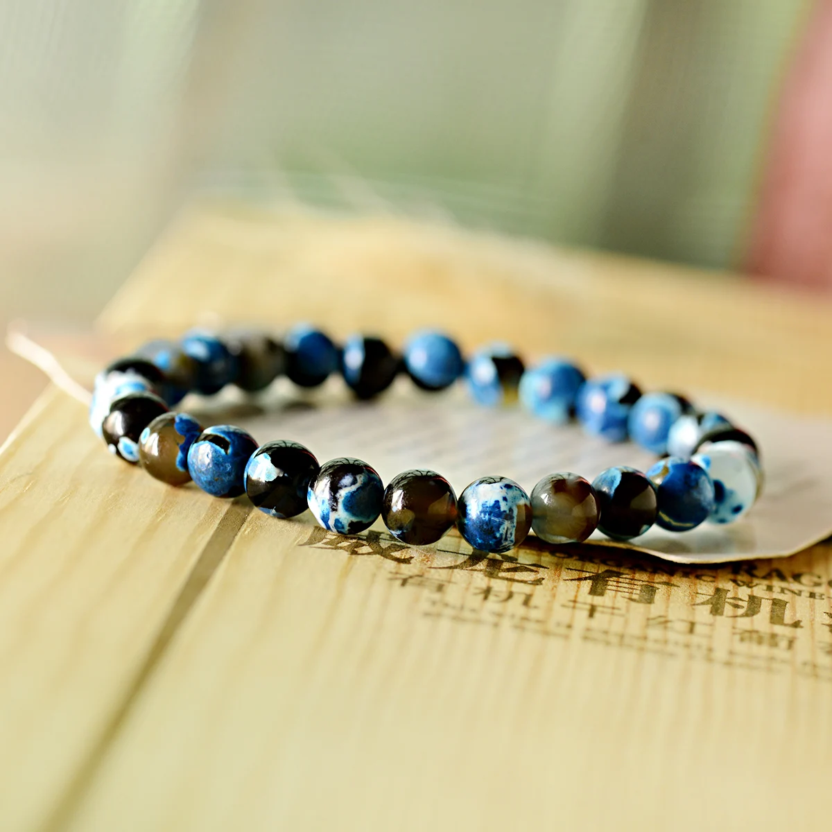 Colorful Natural Agat Stone Beaded Bracelets For Women Blue Pink Purple Tourmaline Stone Couple Bracelet Fashion Jewelry Gift view 6