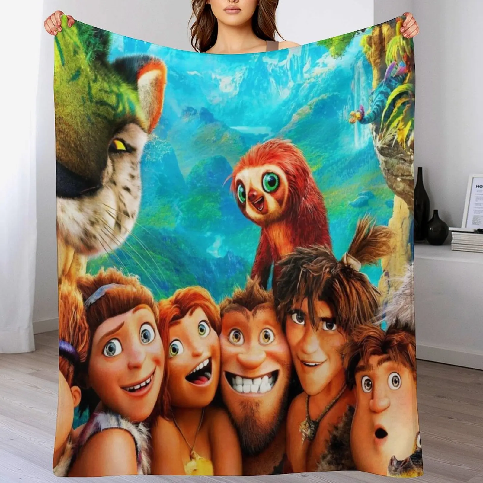 The Croods gift for Kids Cartoons jumbo kids ages 3-12 adults Throw Blanket Tourist Travel Soft Blankets