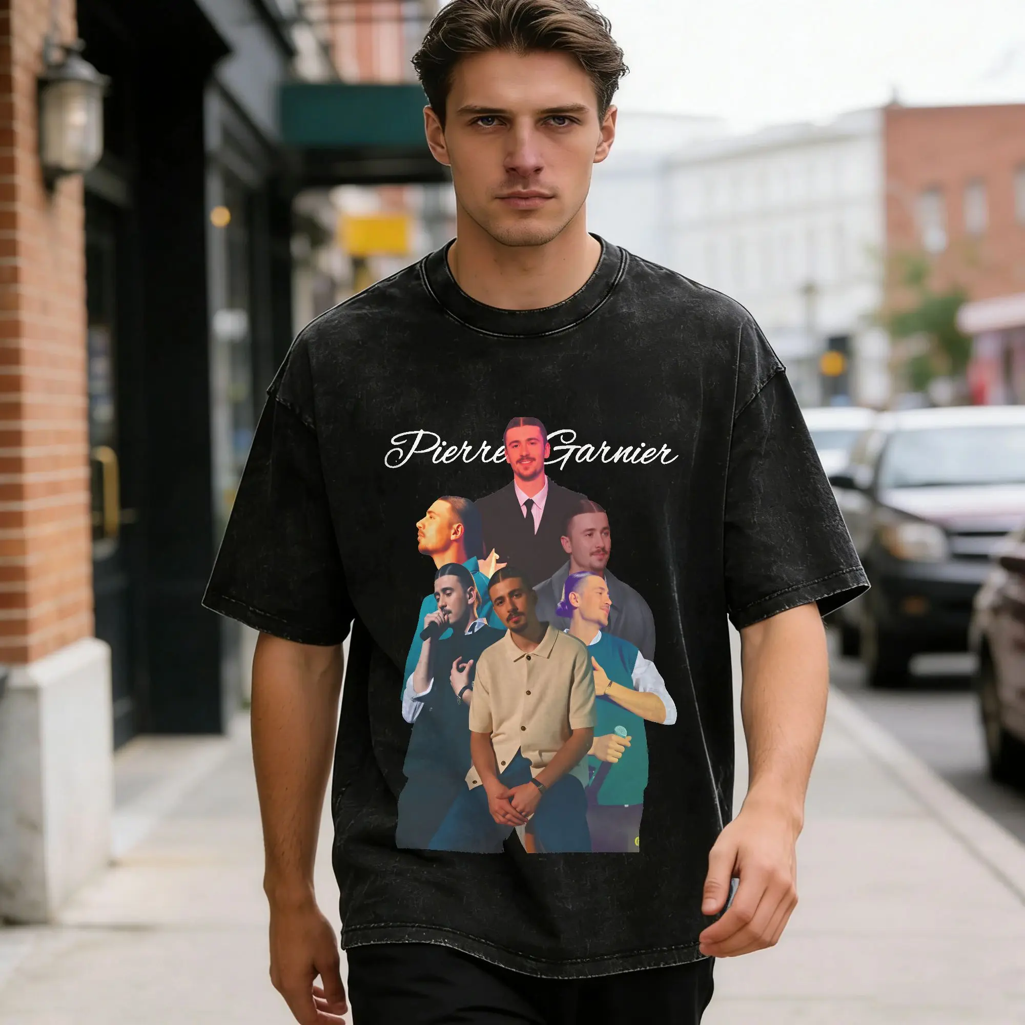Camisetas Pierre Garnier Chaque Seconde Tour para hombre, camisetas novedosas de algodón, camisetas de manga corta con cuello redondo, camisetas estampadas