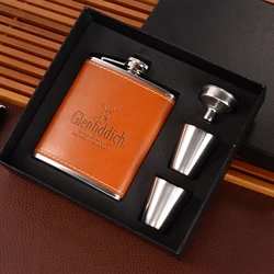 Pocket Flagon set Stainless Steel Hip Flask Whiskey Wine Pot Wine Alcohol Drink Cup Travel Tour Drinkware With Box For Men Gifts