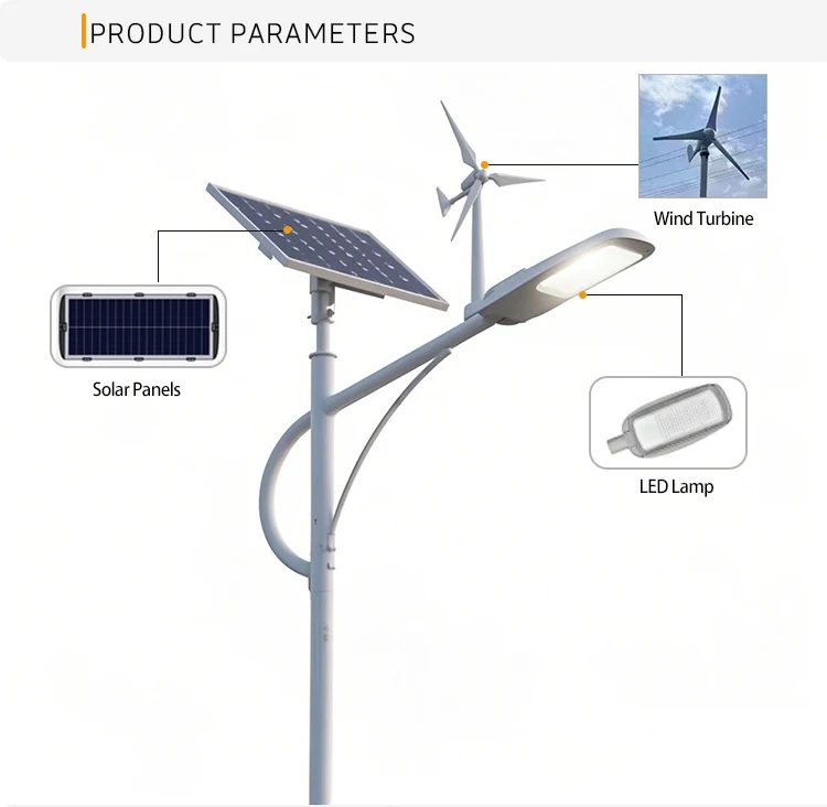 Farm & Desert Park DC Supply IP65 100W-400W Hybrid LED Light Wind and Solar Power for Road Wind Turbine