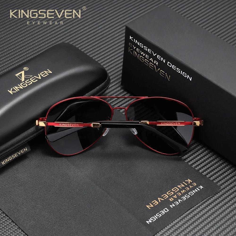 KINGSEVEN классические солнцезащитные очки-пилоты, поляризационные очки UV400, очки высокого качества для мужчин и женщин, очки для вождения и отдыха