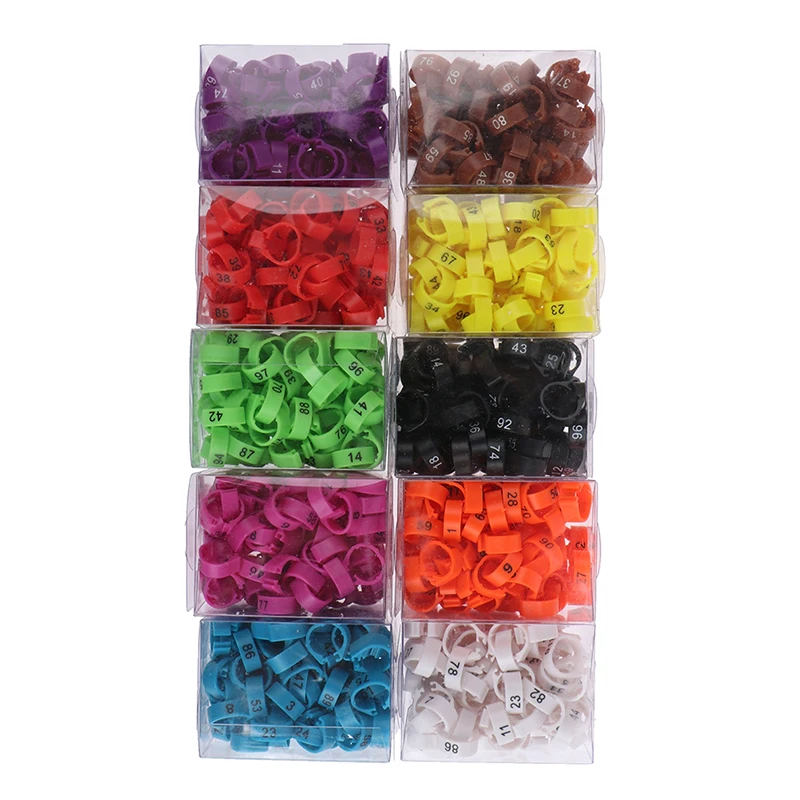 100PCS anello per piede di pollo dimensioni regolabili gamba per pollame etichetta digitale anello con fibbia 6 colori plastica pulcino anatra oca attrezzatura agricola