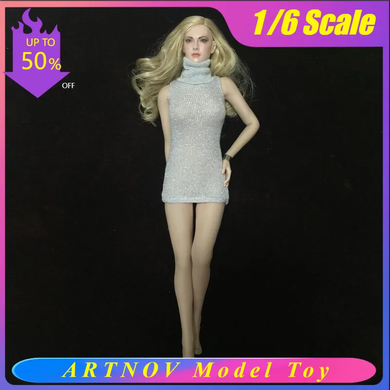 

1/6 Scale Female Soldier White T-Shirt Skirt Dress Suit fit for 12in Phicen Tbleague Action Figure Collection