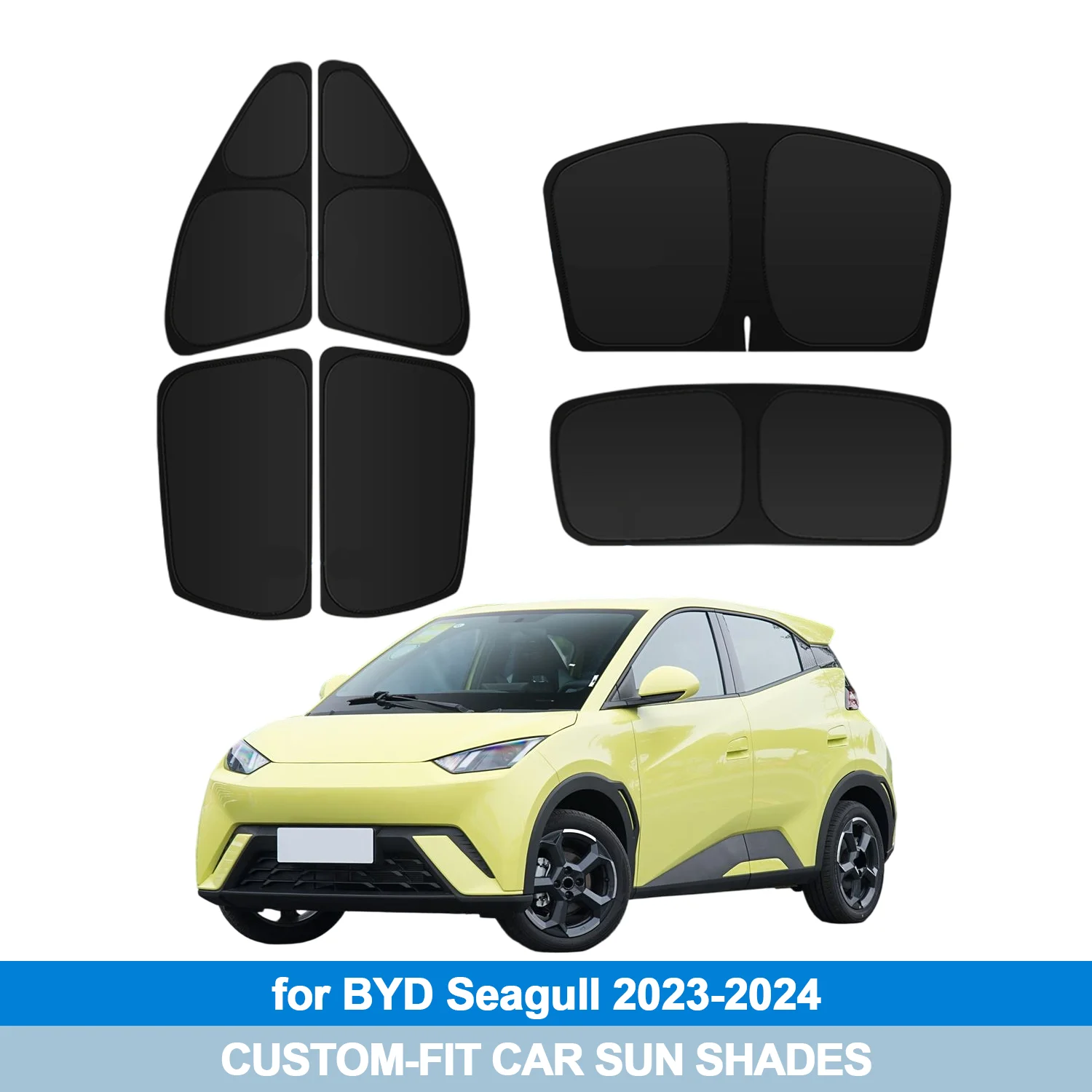 

For BYD Seagull 2023-2024 Windshield Sun Shade Side Window Shades Cover Sun Visor Shield Privacy Protection