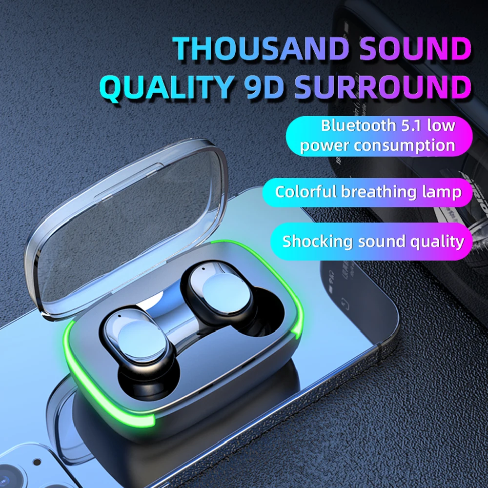 TWS Y60 Fone Bluetooth Earphones Headphones Noice Cancelling Earbuds with Mic Wireless Headset for iPhone Xiaomi Samsung Smartp