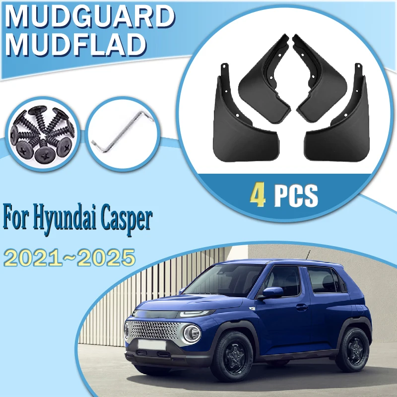 

For Hyundai Casper AX1 2021~2025 4 PCS Car Fenders Mudguards Anti-splash Splash Guards Wheels Protection Covers Parts Accessory