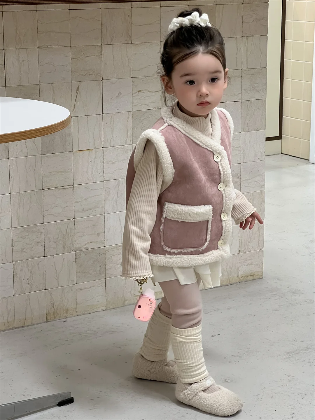 2025 Winter New Baby Sleeveless Warm Vest Infant Girl Fleece Vest Coat Plus Velvet Thick Toddler Warm Vest Cardigan Baby Clothes