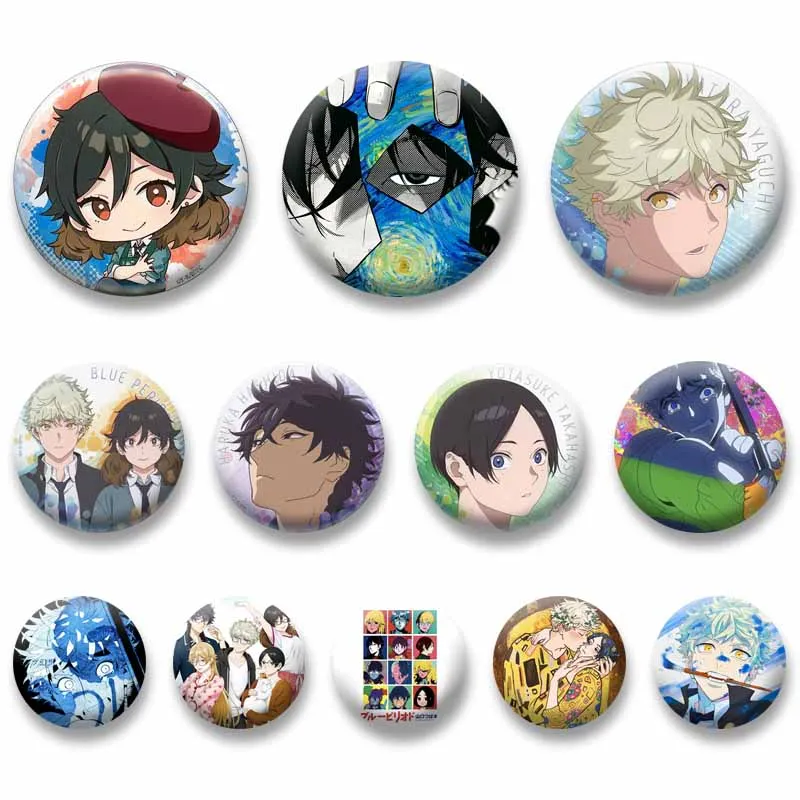 

B-Blue Period Anime Badge Cartoon Figure Brooch Yatora Yaguchi Lapel Pins Clothes Backpack Jewelry Accessories Collection Gifts