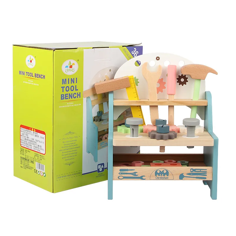 Children's Wooden Simulation Repair Tool Table Multi-functional Nut Disassembly Assembly Playhouse Educational Montessori Toys