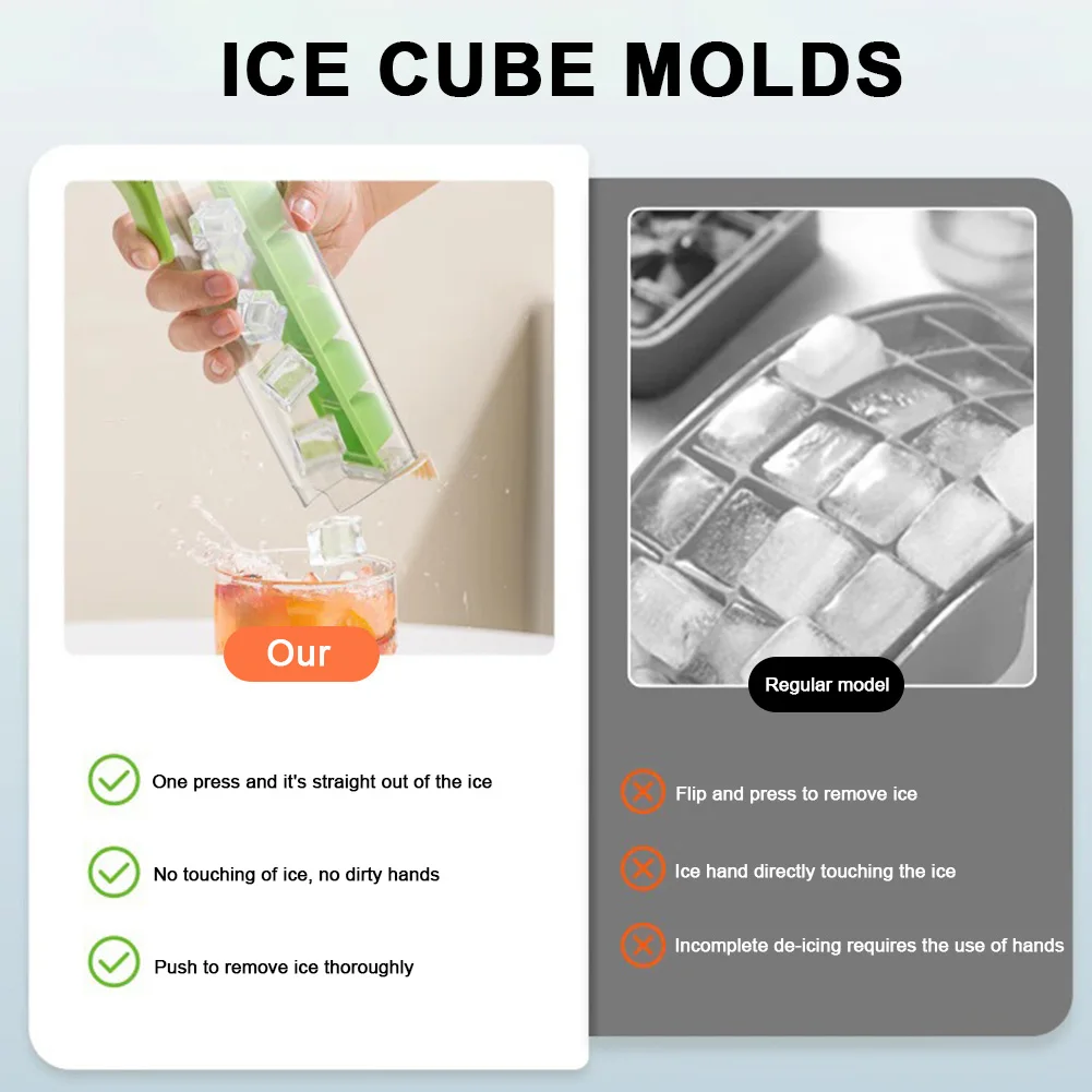 Ice Tube Making Trays Easy Push and Pop Out Vertical Ice Cube Tray 6 Grid Ice Cube Tray Stick Ideal for Sports and Water Bottles