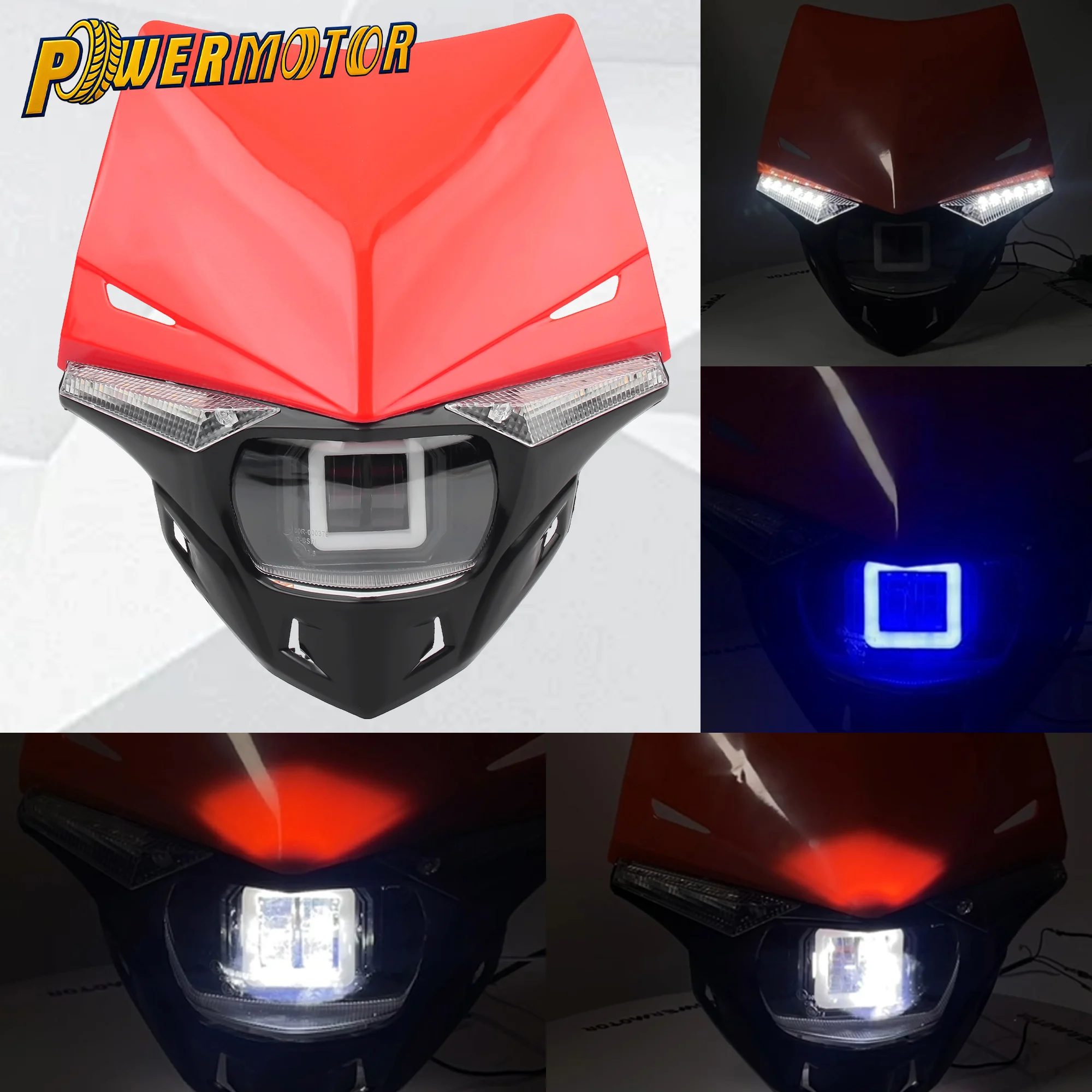 

Motorcycle LED Headlamp Assembly For Kawasaki KX KXF Honda CR CRF Dirt Bike Motocross Headlight Daytime Running Lights Parts
