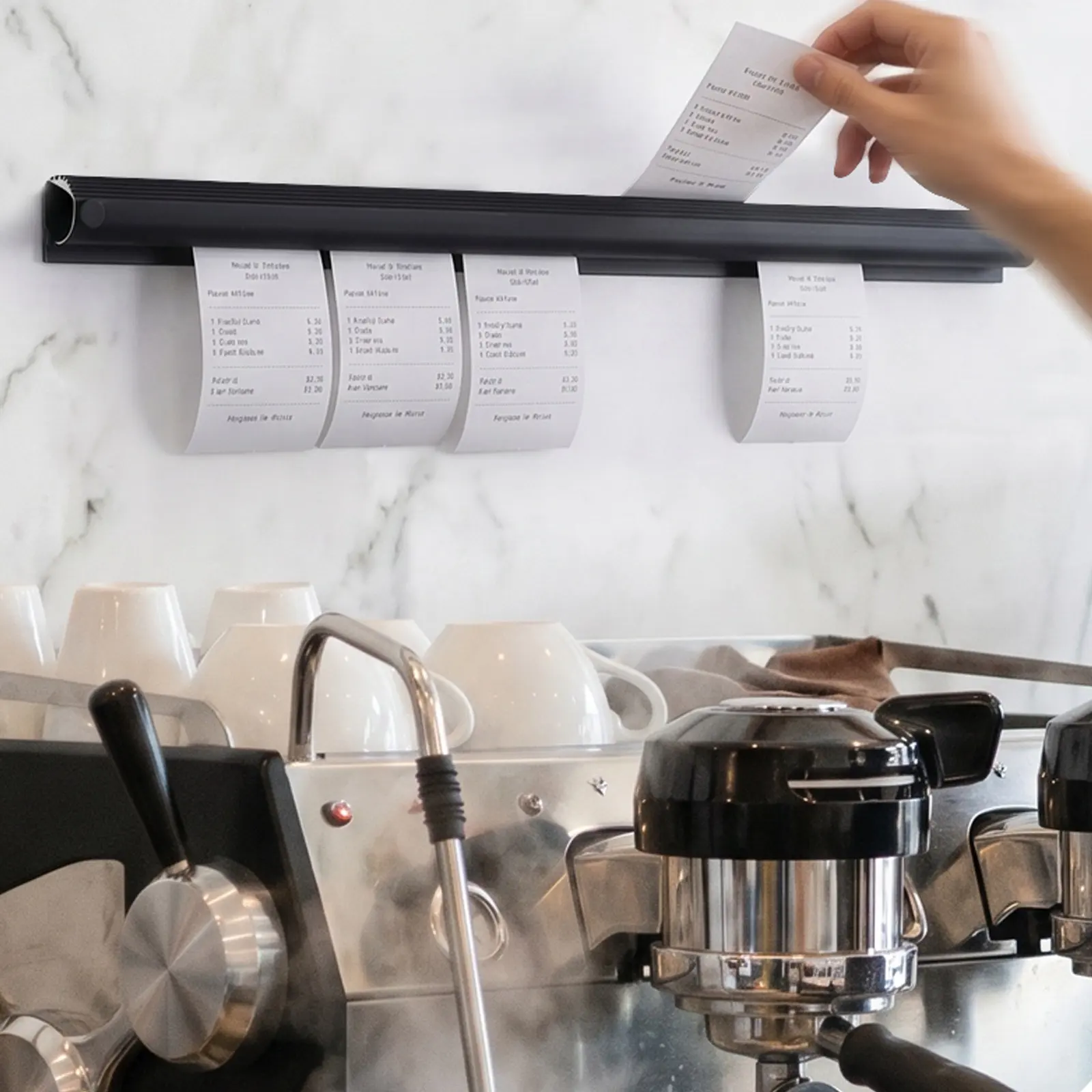 24 Inch Space Saving Wall Mounted Aluminum Magnesium Slide Check Rack Restaurant Ticket Holder Strip Menu Organizer for Kitchen
