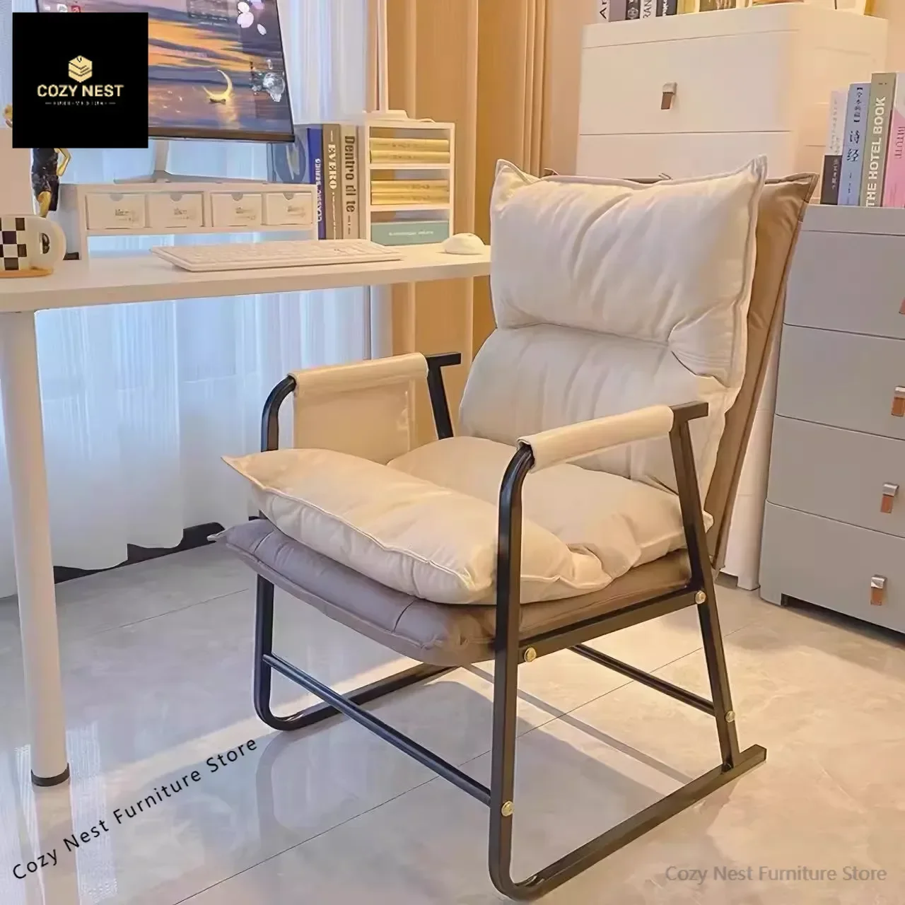 Computer chair comfortable sedentary dormitory college student study chair backrest sofa seat home makeup desk stool