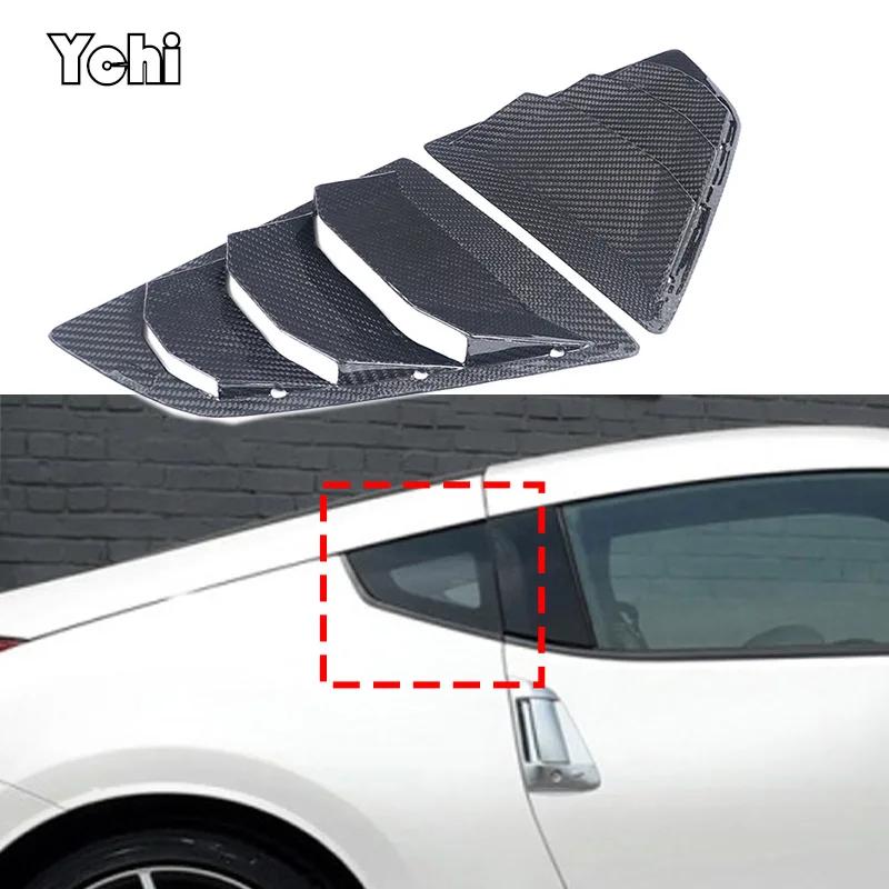 ABS Carbon Fiber pattern For Nissan 370Z 2009-2020 Front Inner Triangular Pillar Decorative Stickers Car A-pillar decoration,
