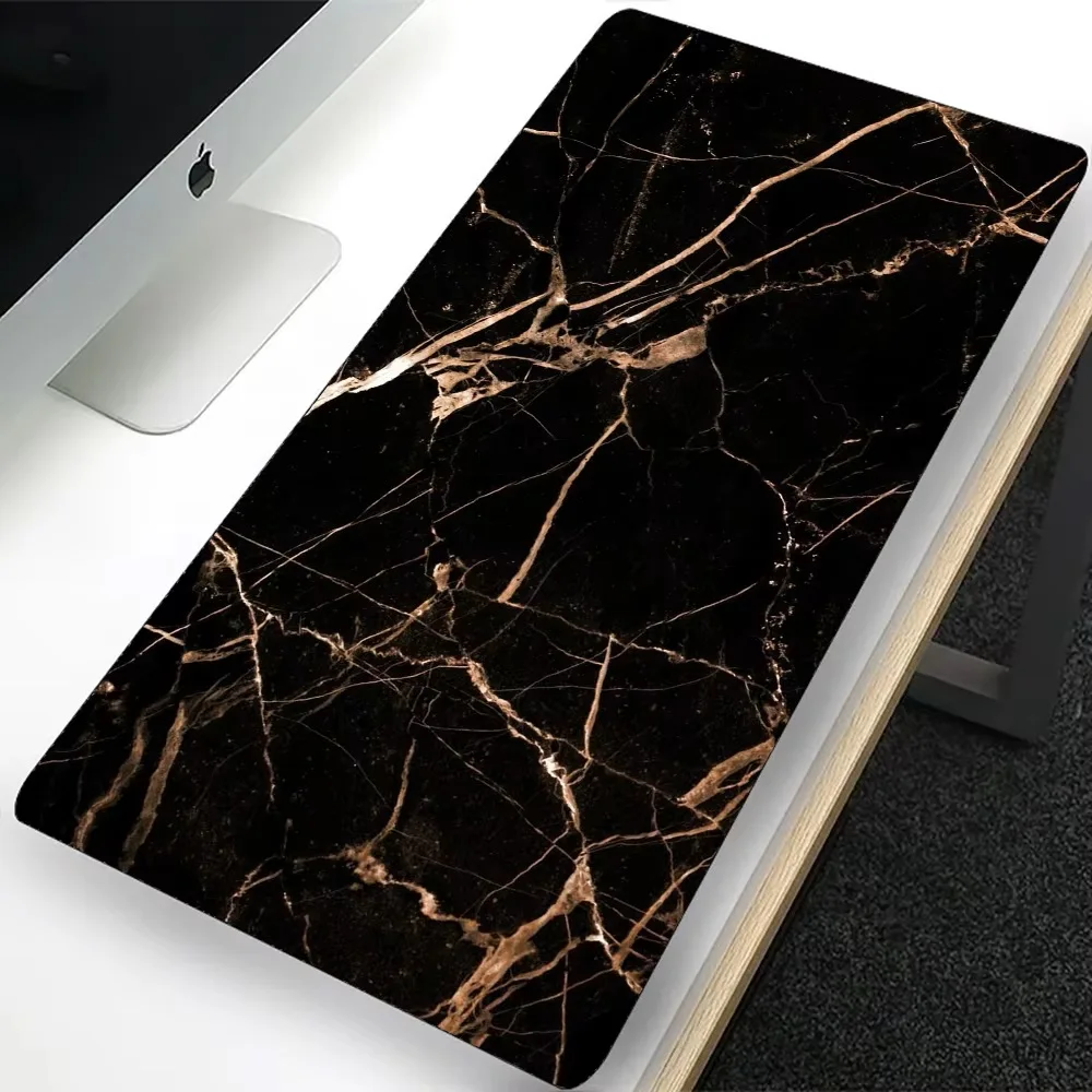 

Black Gold Marble Large Gaming Mouse Pad Computer Mousepad PC Gamer Laptop Mouse Mat Office Mausepad XXL Keyboard Mat Desk Pad