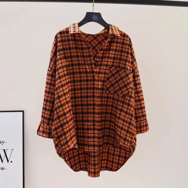 Preguiçoso solto grande versão moagem camisa xadrez verde para mulheres primavera outono vintage harajuku coreano camisa casual jaqueta cardigan