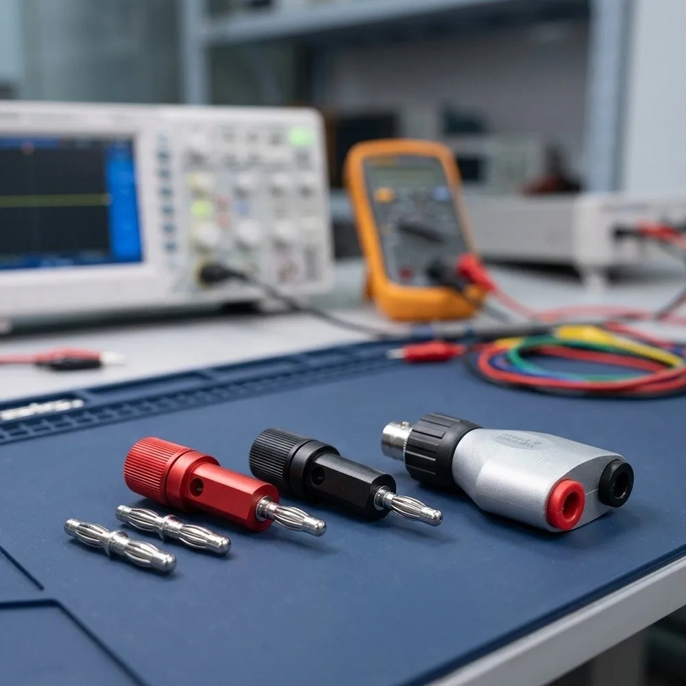 CKT022 BNC Female To 4mm Banana Adapter Kit For Oscilloscope Power Supply Multimeter Testing With Binding Posts And Coupler