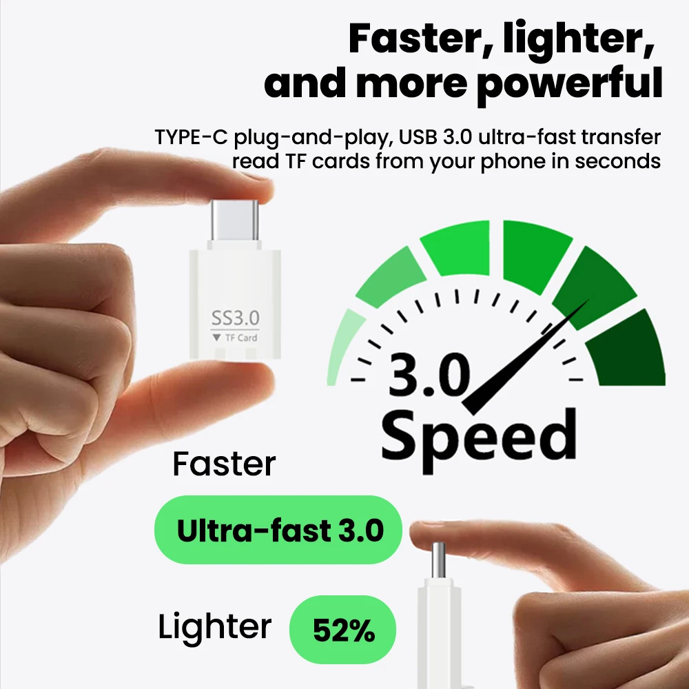 Type-C 3.0/2.0 to TF Card Reader USB C External Storage Memory CardReader High-speed Transfer Adapter For Cellphones Laptop ipad