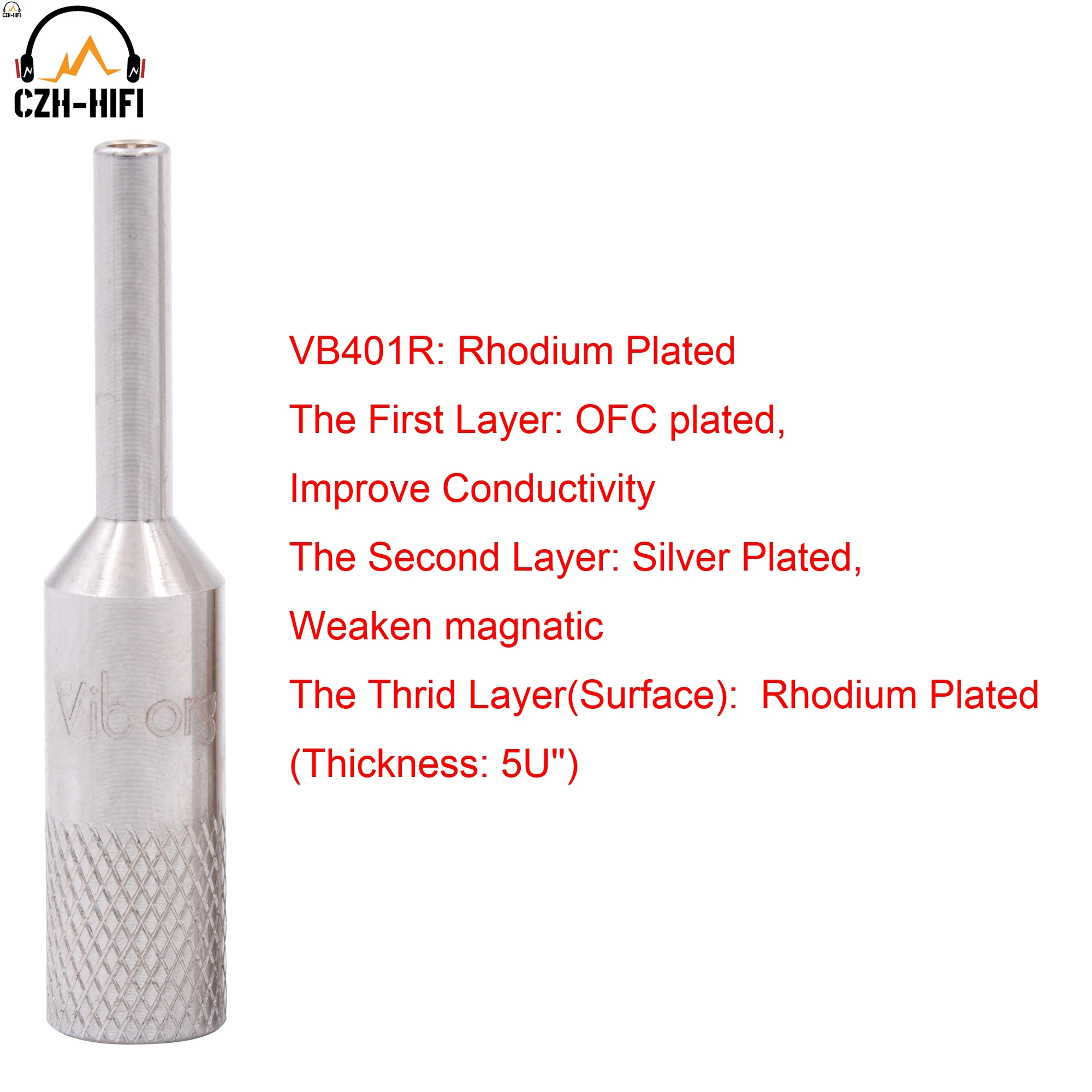 Viborg VB401 Hochwertiger Bananenstecker aus reinem rotem Kupfer, Anschlussstecker, Stecker, 4 mm, für Lautsprecherkabel – Detail 1