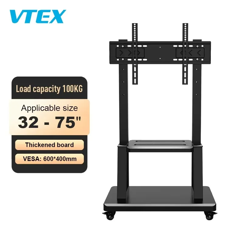 2026 Digital Whiteboard Mobile Stand For 32 55 65 75 Inch Interactive White Board Mobile Tv Cart Rolling Floor Stand