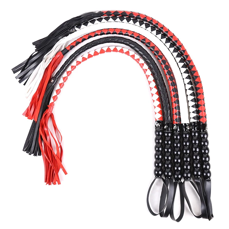 High Quality Pu Leather Pimp Whip Racing Riding Crop Party Flogger Hand Cuffs Queen Colourful Horse Riding Whip