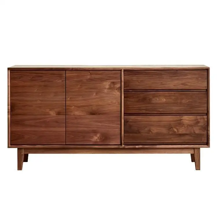 

Обеденный боковой шкаф из черного ореха, японский шкафчик для гостиной из цельного дерева, шкаф для телевизора, светлая роскошная спальня