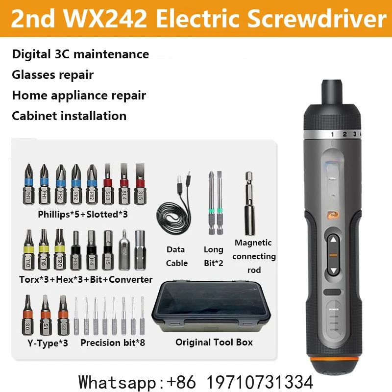 WX240 Cordless Electric Screwdriver with Bit Set Household Rechargeable Screw Driver WX242 Wireless Drill Driver Power Tool