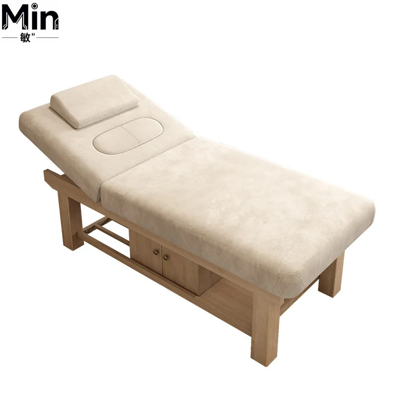 Multifunctional Solid Wood Massage Bed With Hole Professional Salon Bed for Moxibustion Physiotherapy Eyelash Extension Tattoo