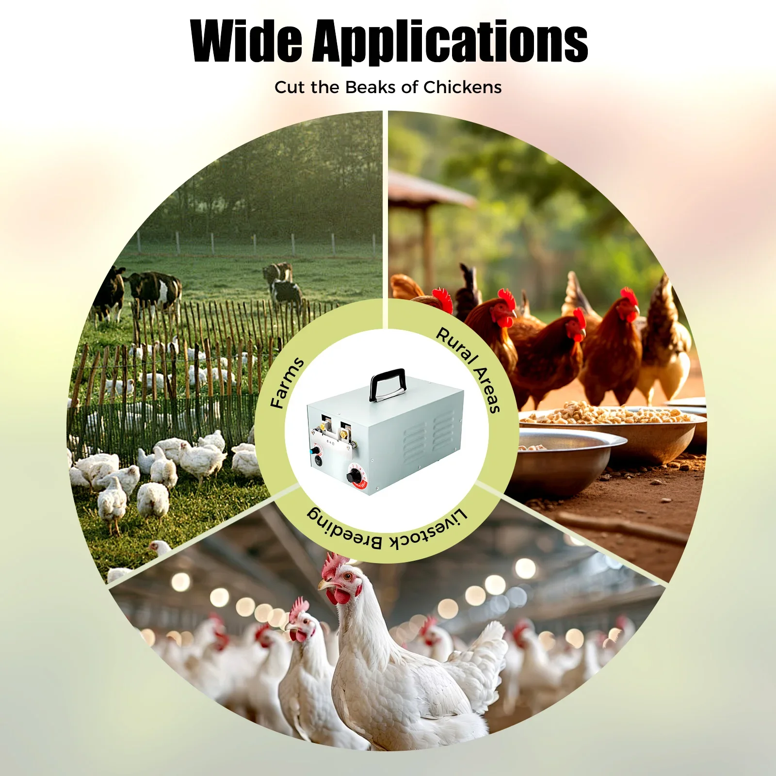 آلة تشذيب منقار الدجاج الأوتوماتيكية، أداة تشذيب منقار الدواجن الكهربائية 110 فولت، قاطع منقار الفرخ الكهربائي مع شفرتين