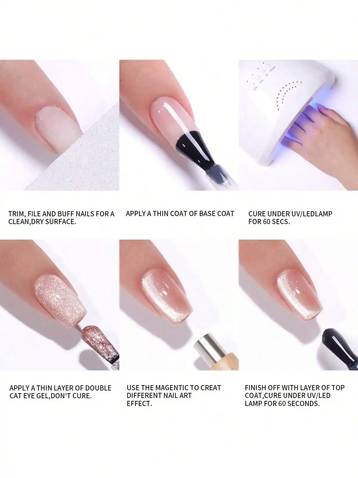 XEIJAYI 1PC Cat Eye Gel-Nagellack mit kochendem Wasser, UV-LED-Härtung, langwirksames, schnell trocknendes Nail-Art-Gel – ideales Geschenk für Frauen