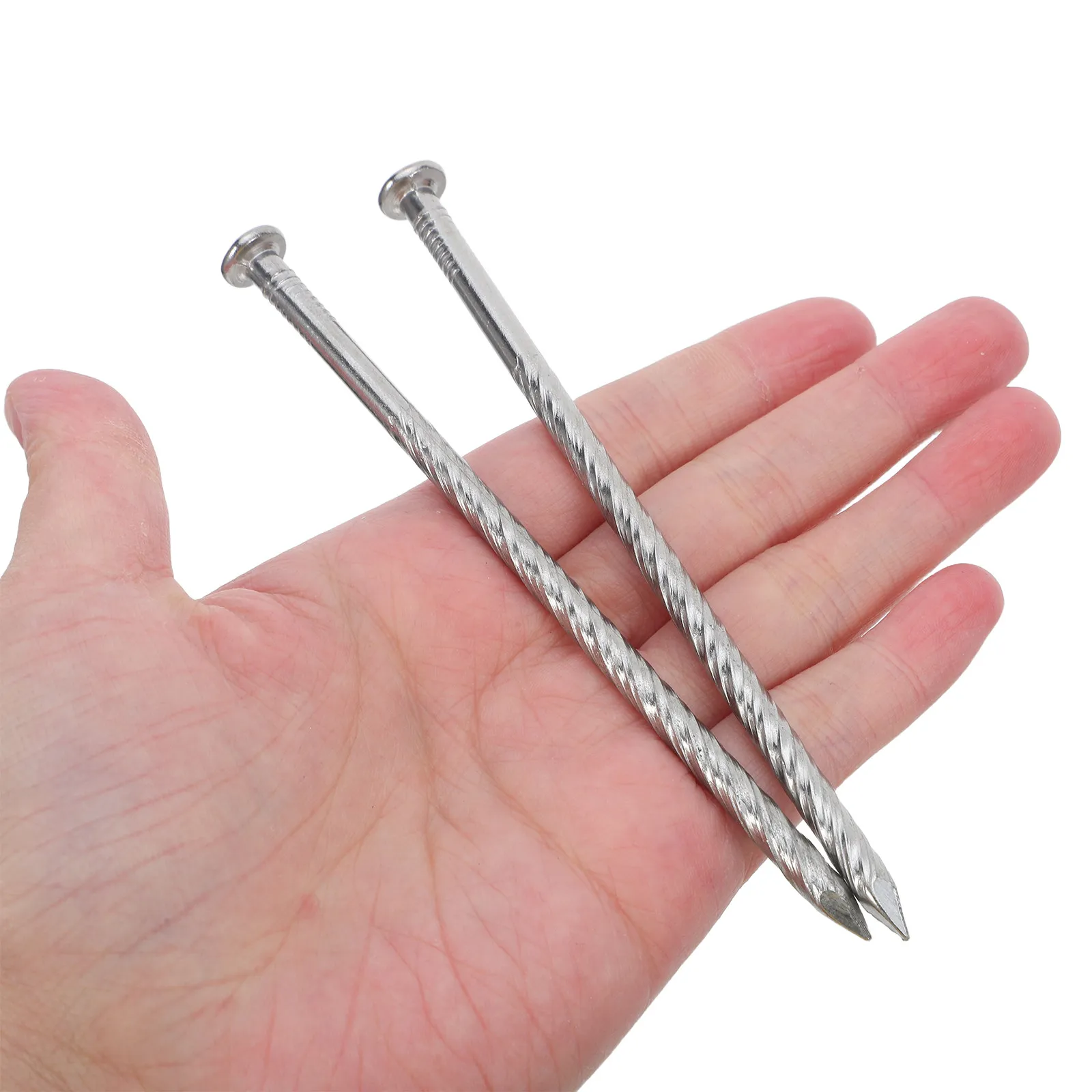 20Pcs Spiral Landscape Anchoring Spikes 5 Inch Stainless Steel Heavy Duty Turf Installation Nails for Synthetic Grass Landscape