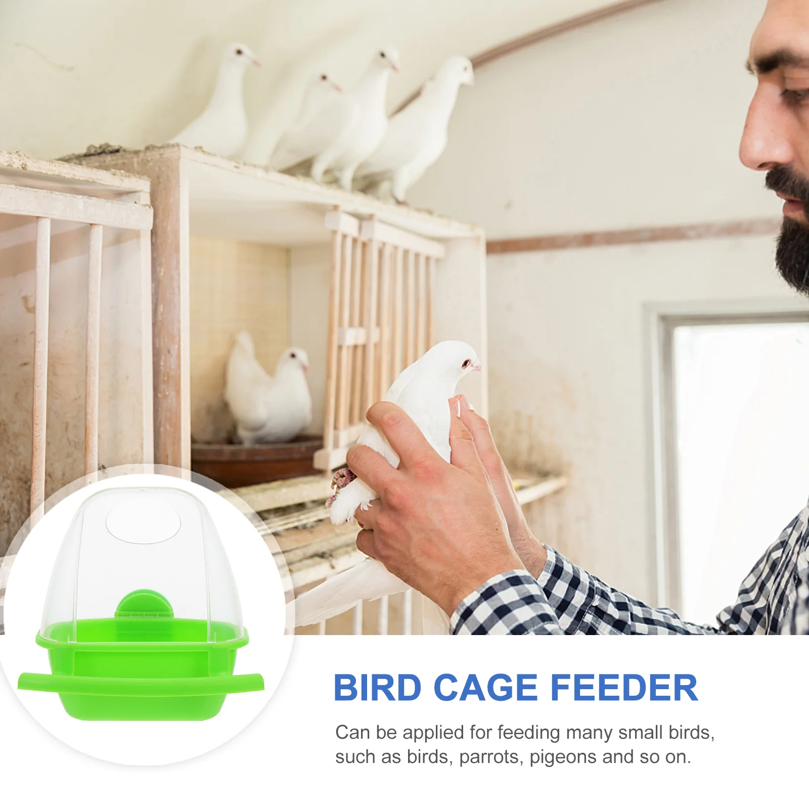 Durable Bird Feeder -Proof Cage Accessory Plastic Food Container for Small Birds Parrots Bird Feeder