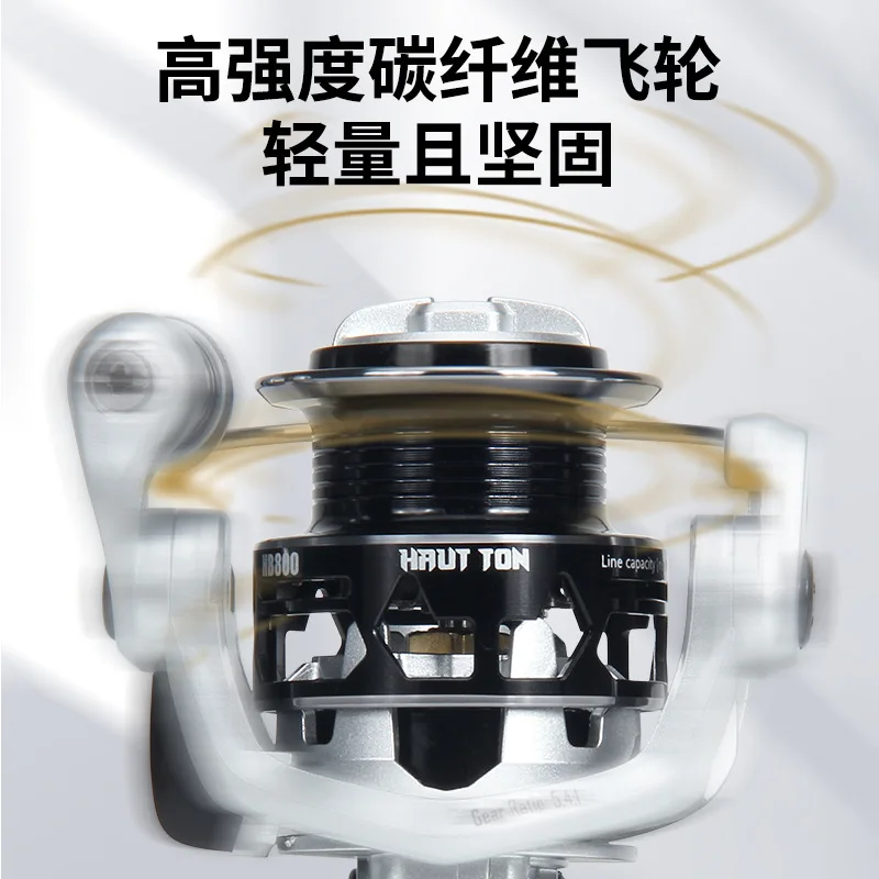 Fishing Wheel arbon Micro Spinning Wheel No Gap Fishing Reel Stainless Steel Bearing 5.4:1 Speed Ratio Y400