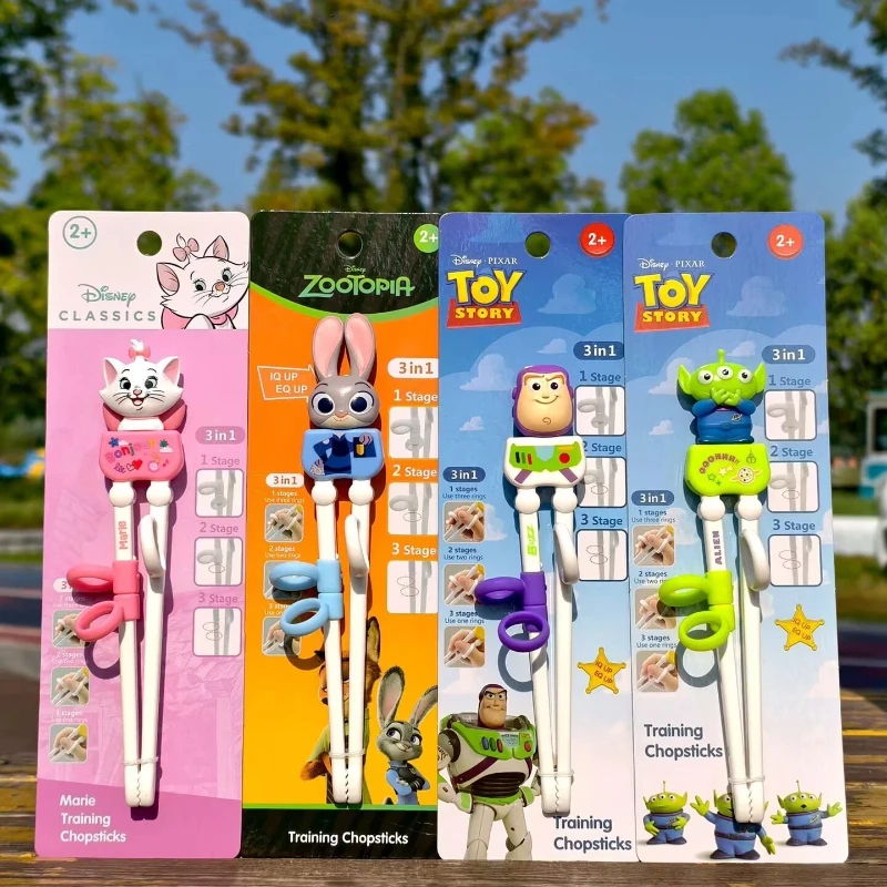 

Disney Kids Training Chopsticks Marie Cat Cartoon Cute ABS Silicone Rubber PPC Eating Learning Practice For Toddlers Boys Girls