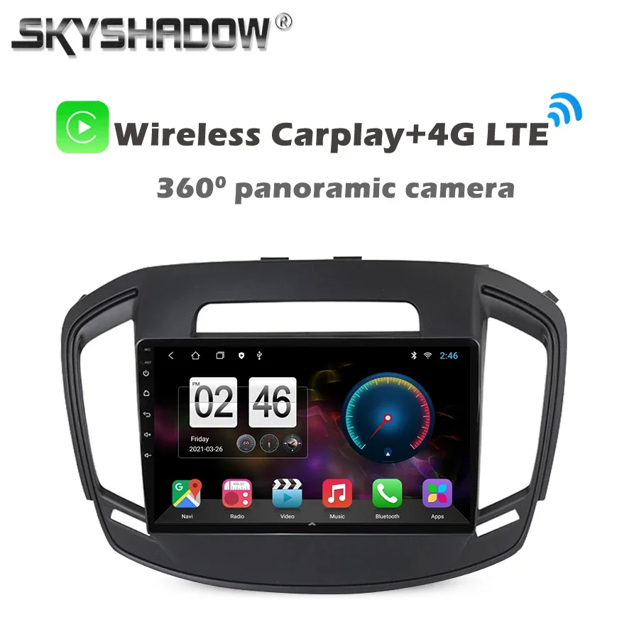 720P 360 Camera 4G SIM Carplay Auto Android 14.0 8G+256G Car DVD Player GPS WIFI Bluetooth RDS Radio For Opel Insignia 2014-2016