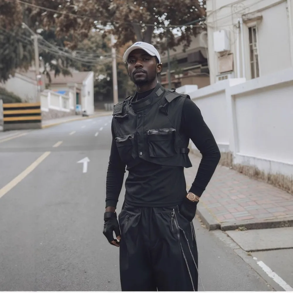 Functional Zipper Three-dimensional Pocket Workwear Vest Men's Tactical Streetwear Casual Vests Loose Workwear Jacket